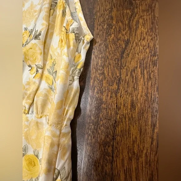 Loveshackfancy love shack fancy “Russ” floral yellow silk puff sleeve  dress - Picture 8 of 16